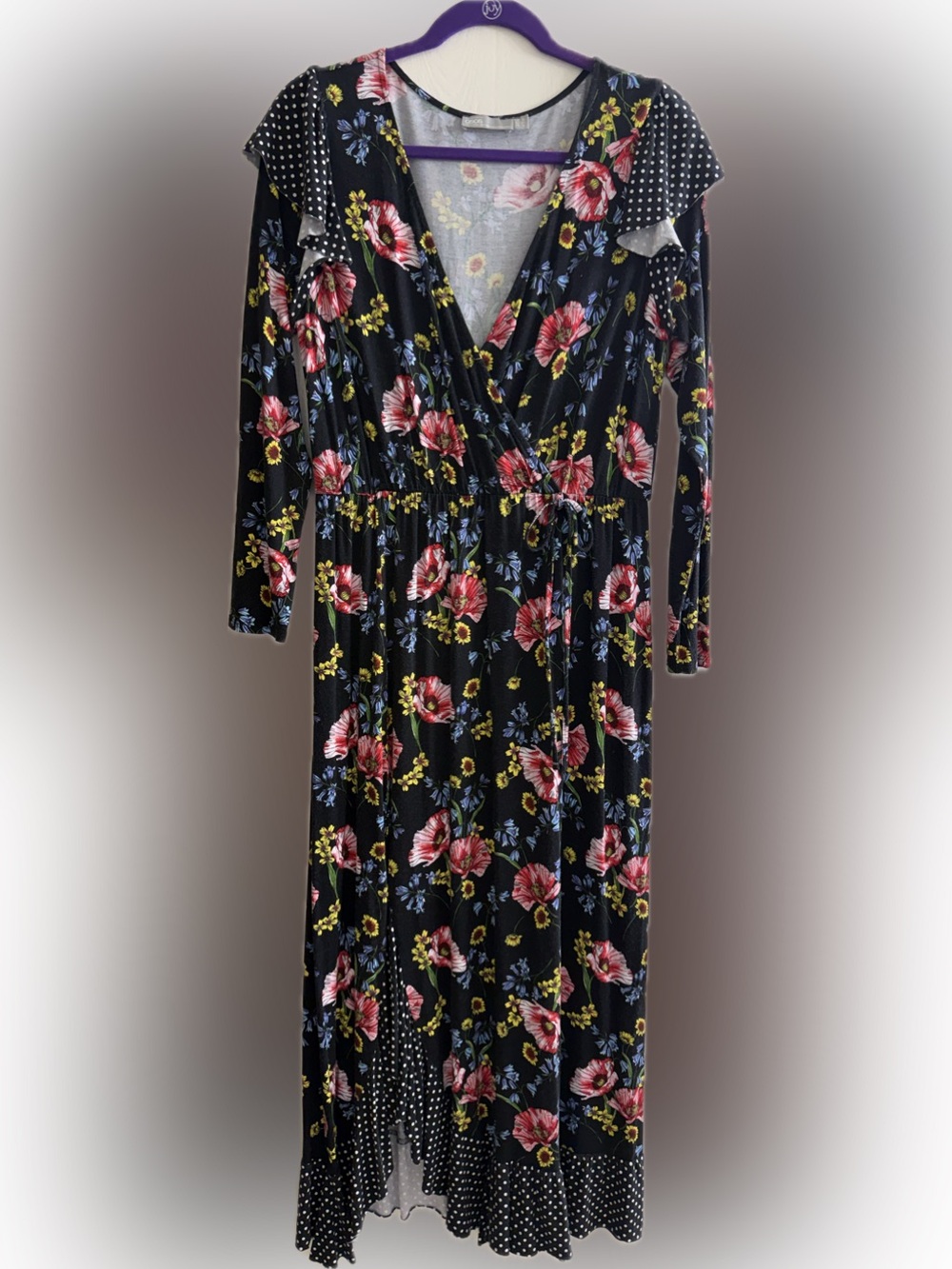 ASOS • Floral Faux Wrap Dress • Size 12